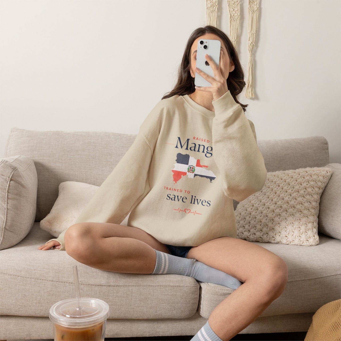 Raised on Mangú, Trained to Save Lives Sweatshirt | Dominican Healthcare Worker Crewneck