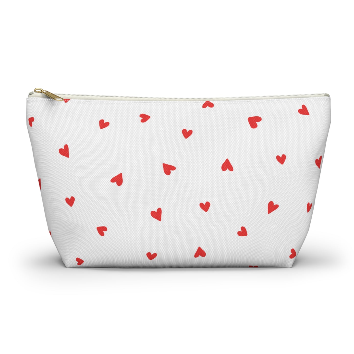 Heart Print Cosmetic Pouch | Zipper Makeup Bag