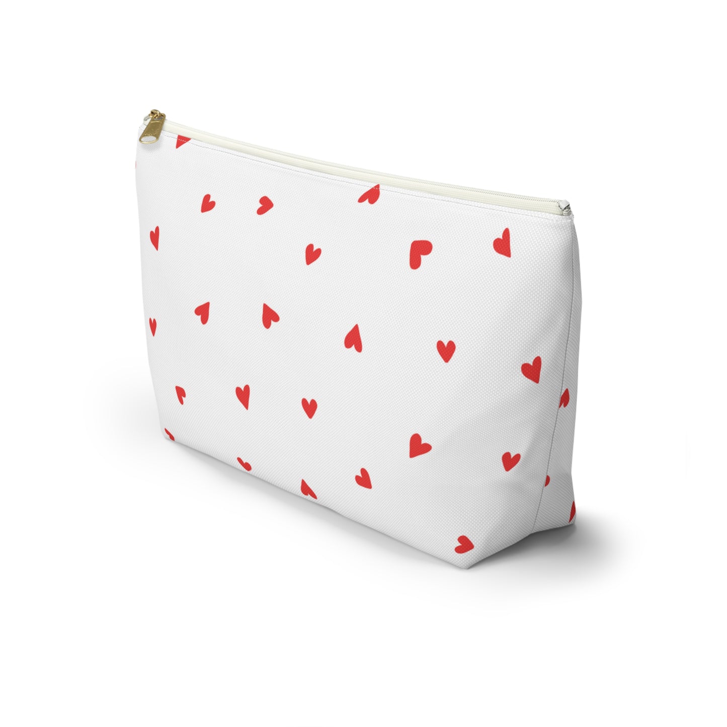 Heart Print Cosmetic Pouch | Zipper Makeup Bag