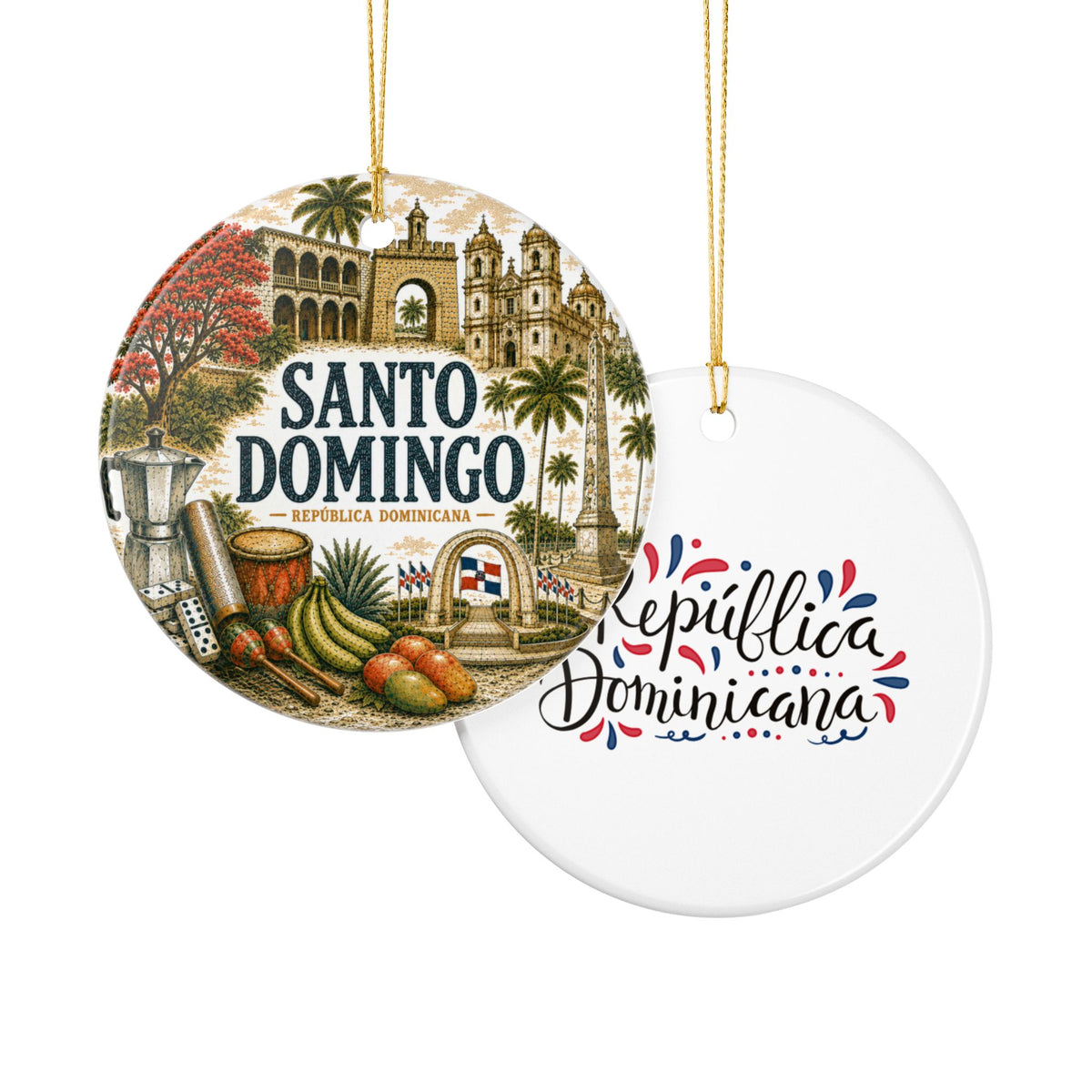 Santo Domingo Dominican Republic Ornament – Illustrated Ceramic Keepsake