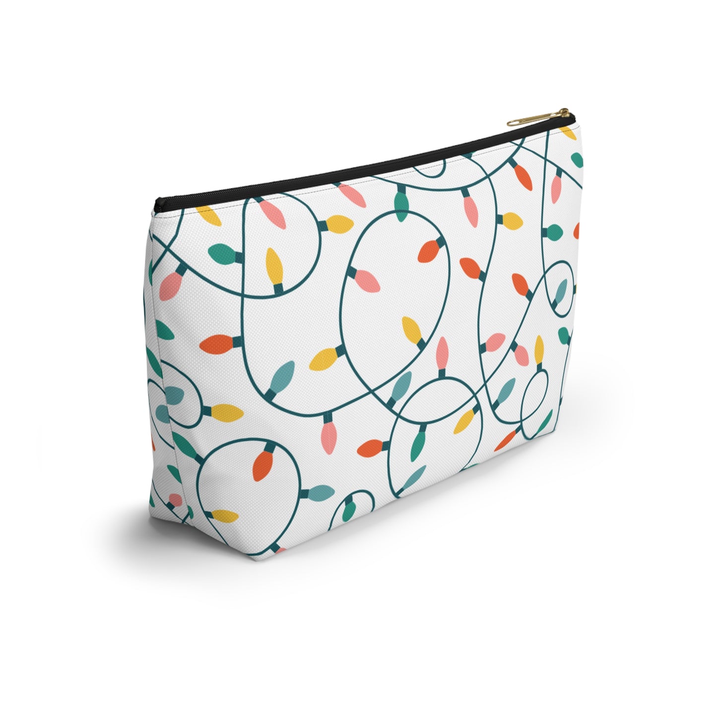 Holiday Lights Cosmetic Pouch | Zipper Makeup Bag