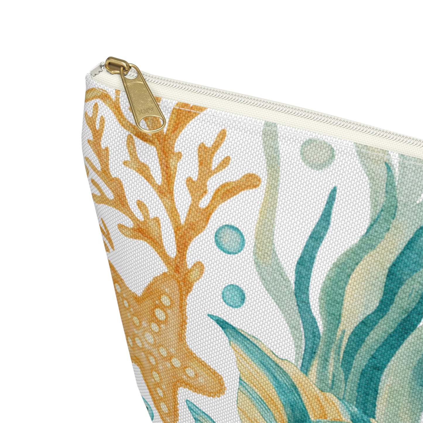 Coastal Coral Reef Cosmetic Pouch | Zipper Makeup Bag
