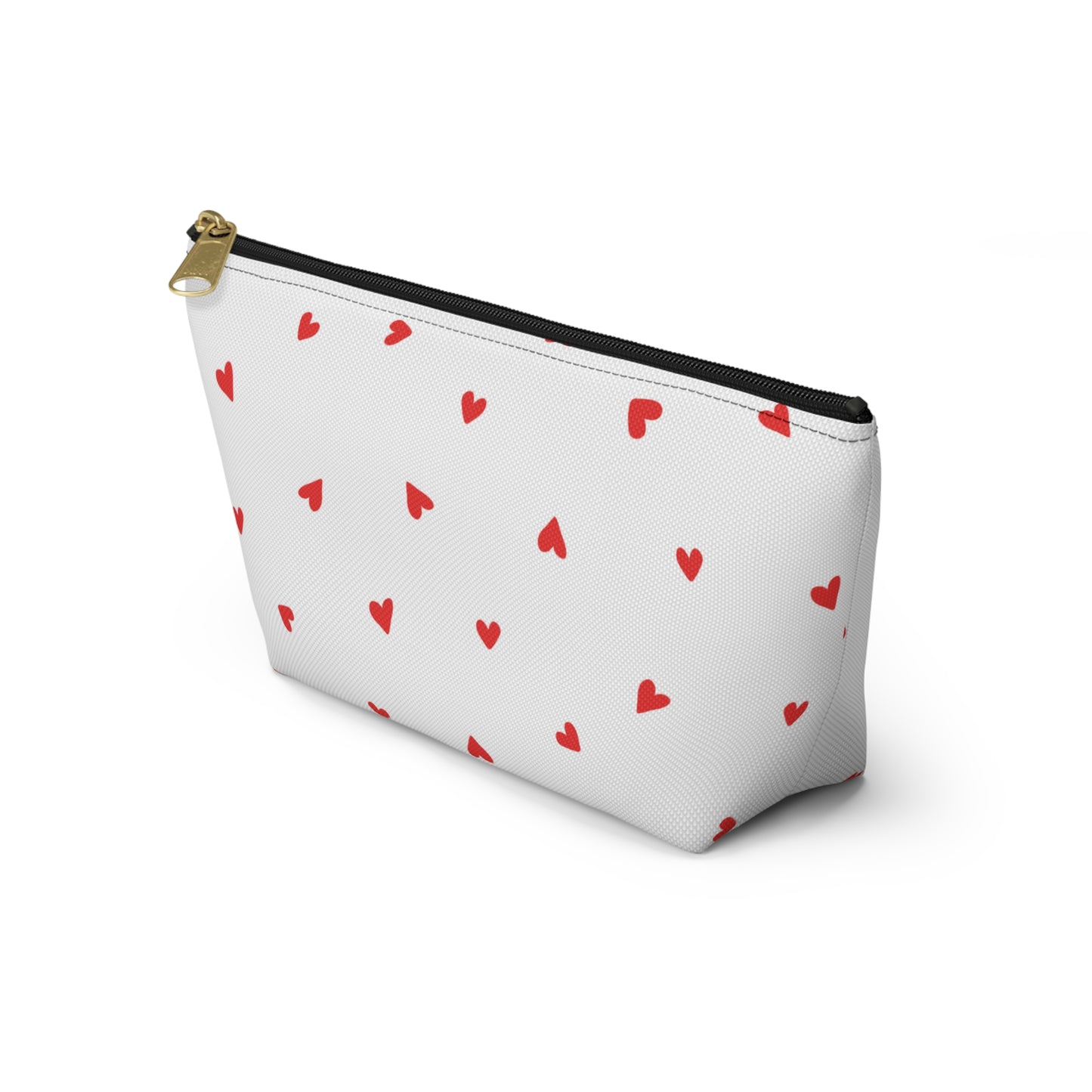 Heart Print Cosmetic Pouch | Zipper Makeup Bag