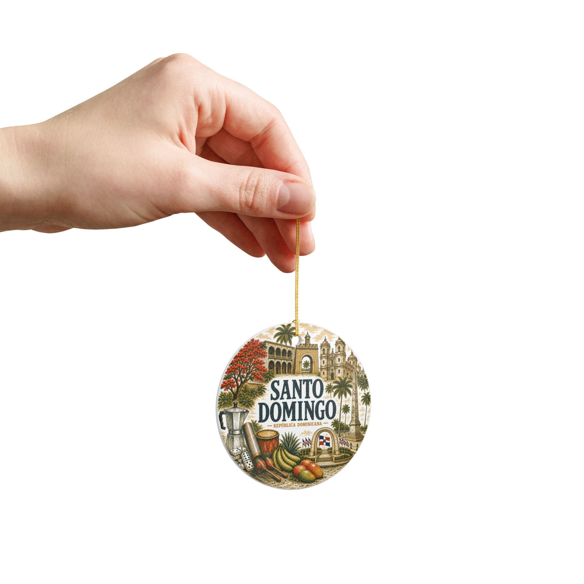 Santo Domingo Dominican Republic Ornament – Illustrated Ceramic Keepsake