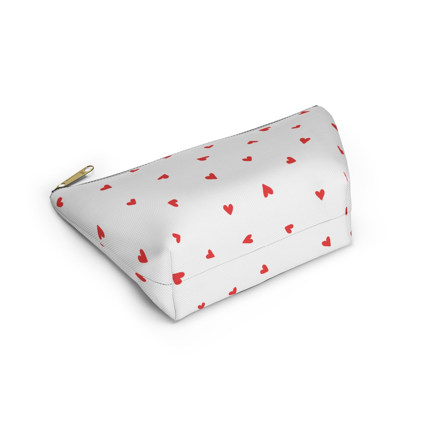 Heart Print Cosmetic Pouch | Zipper Makeup Bag