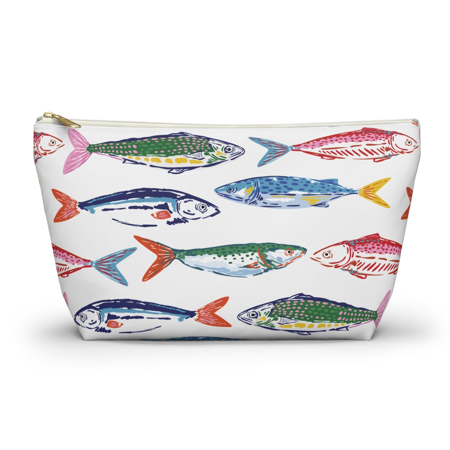 Fish Pattern Cosmetic Pouch | Zipper Makeup Bag
