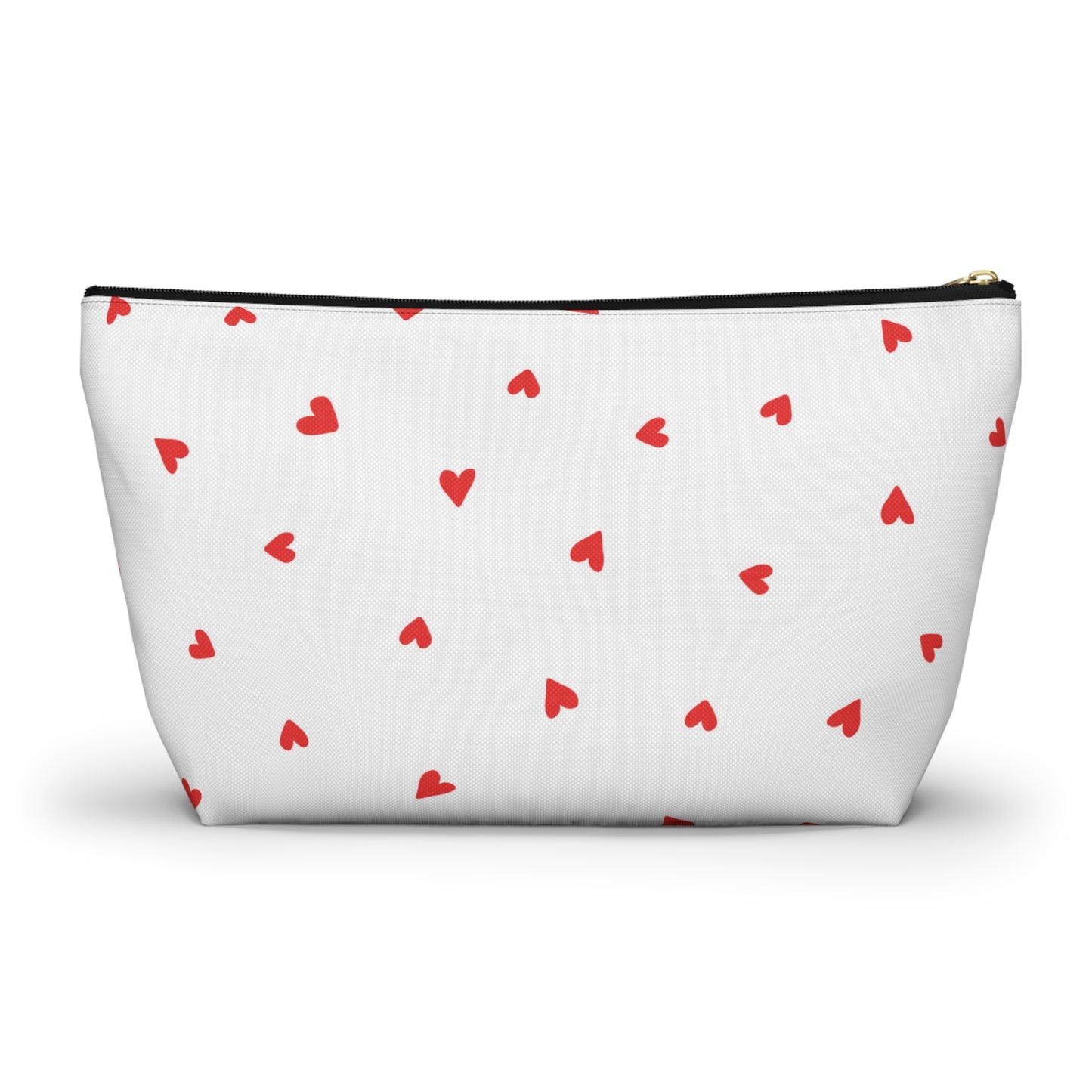Heart Print Cosmetic Pouch | Zipper Makeup Bag