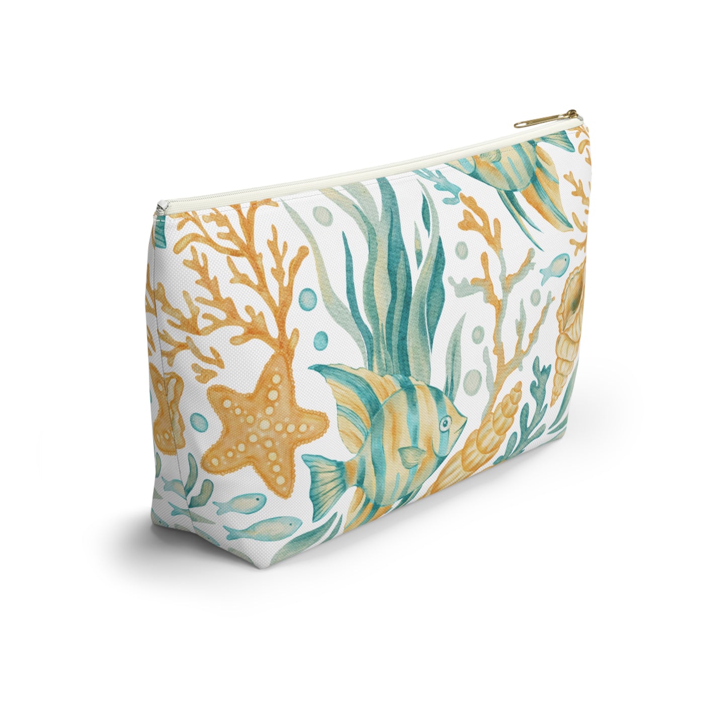 Coastal Coral Reef Cosmetic Pouch | Zipper Makeup Bag
