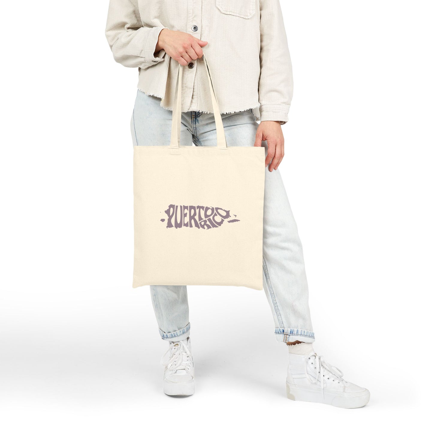 Puerto Rico Vintage Postage Stamp Canvas Tote Bag | Eco-Friendly Reusable Shopping Bag