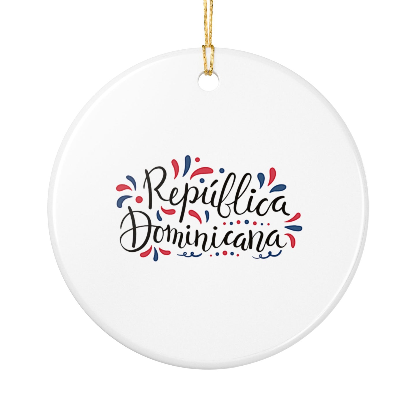 Jarabacoa Dominican Republic Illustration Ornament | Ceramic Round Holiday Decoration
