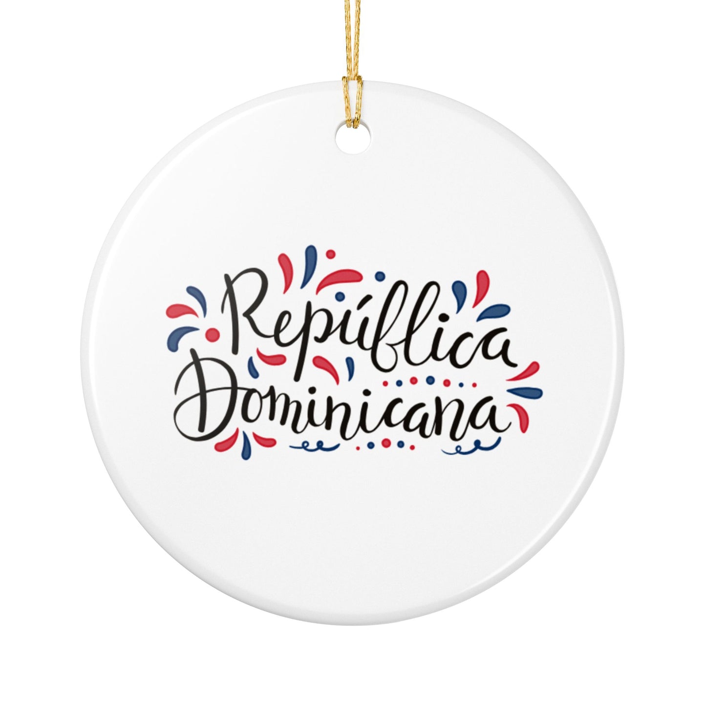 Punta Cana Dominican Republic Illustration Ornament | Ceramic Round Holiday Decoration