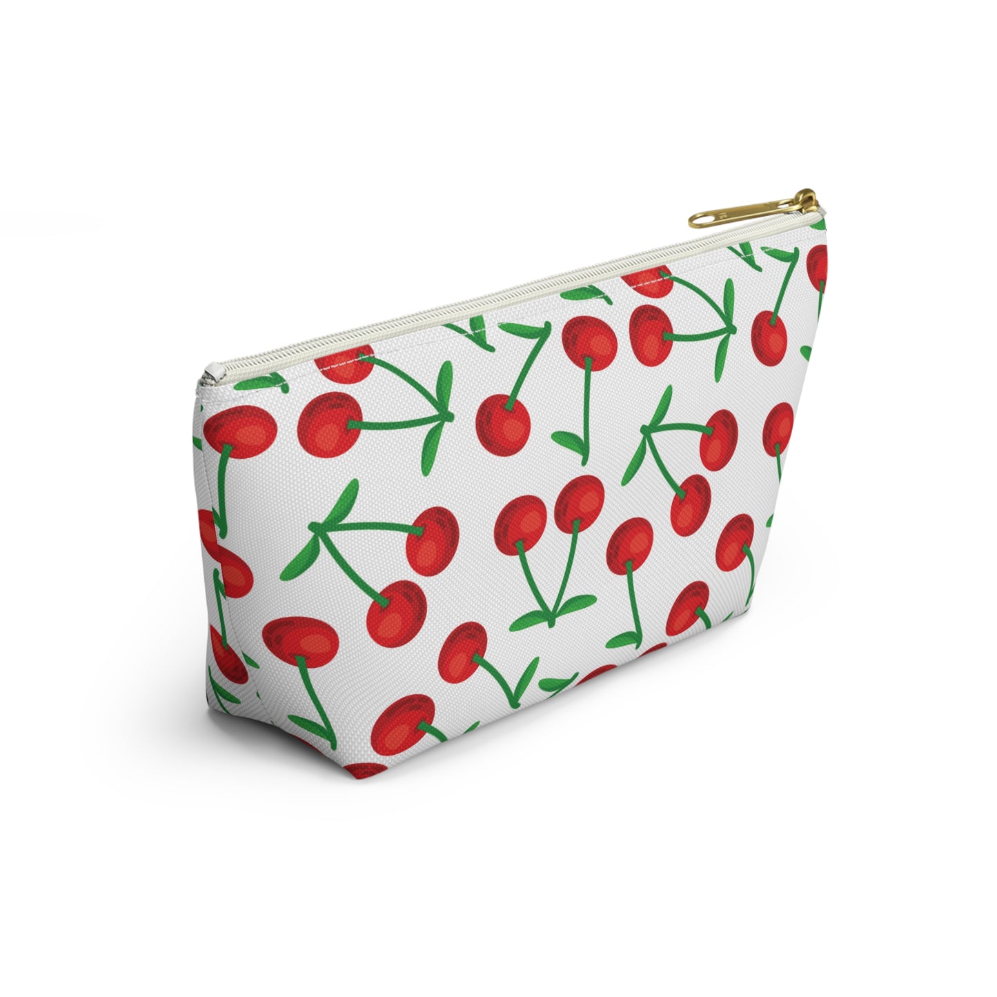 Cherry Pattern Cosmetic Pouch |  Zipper Makeup Bag