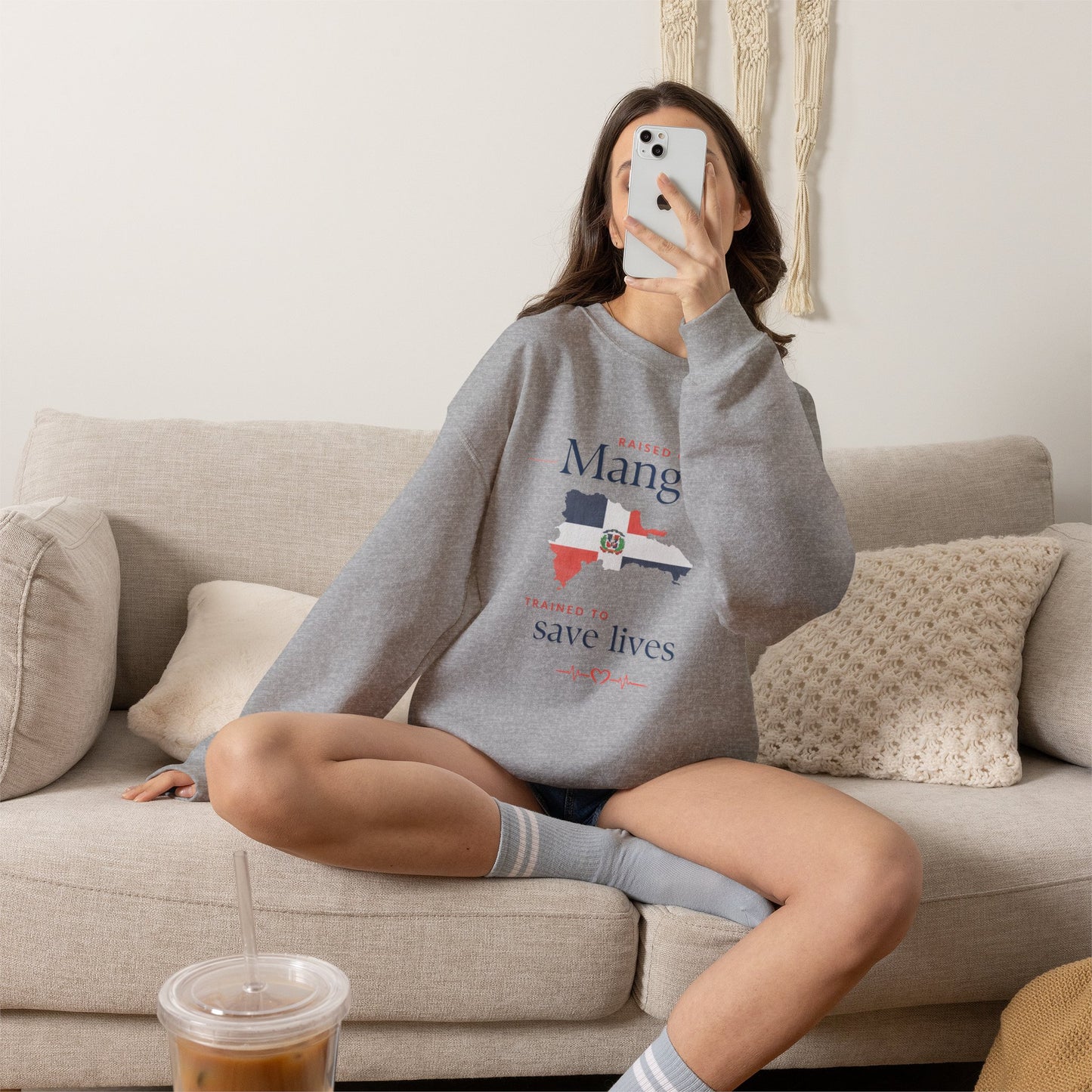 Raised on Mangú, Trained to Save Lives Sweatshirt | Dominican Healthcare Worker Crewneck