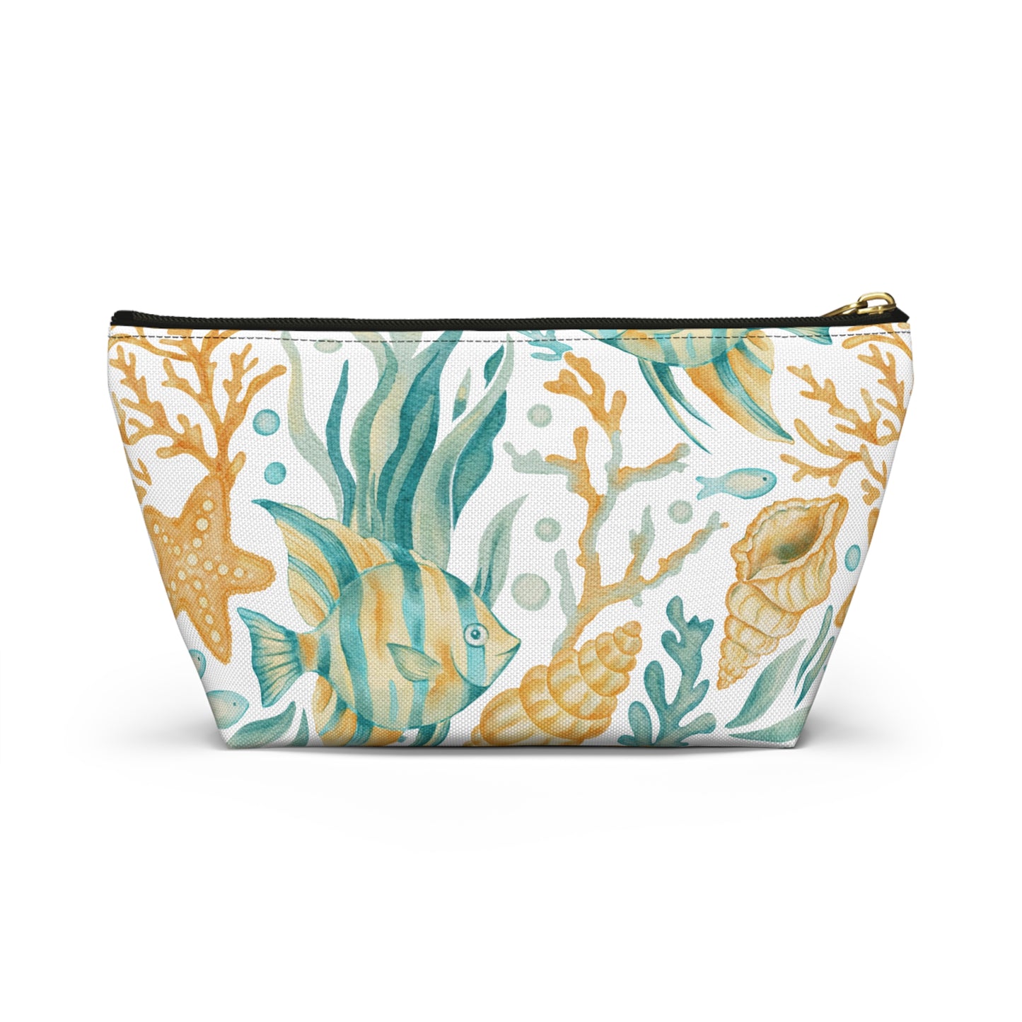 Coastal Coral Reef Cosmetic Pouch | Zipper Makeup Bag