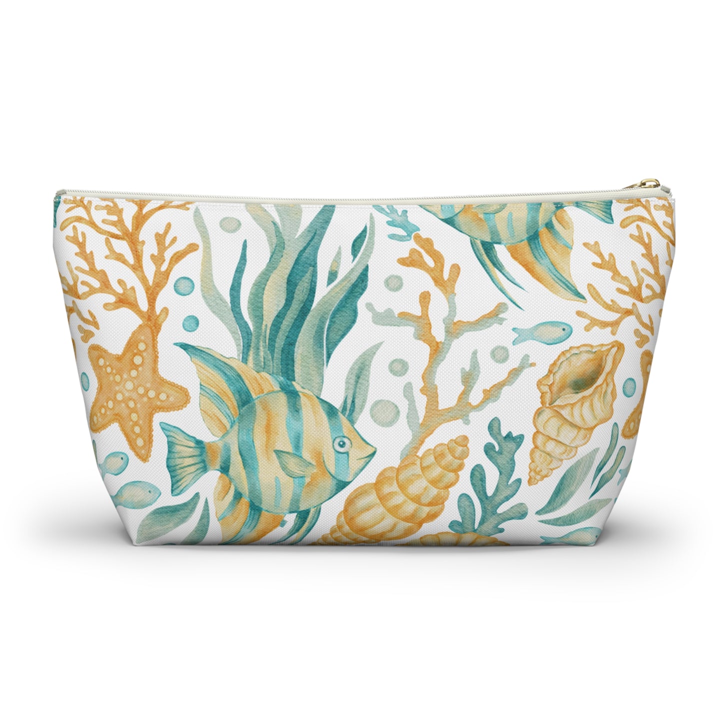 Coastal Coral Reef Cosmetic Pouch | Zipper Makeup Bag