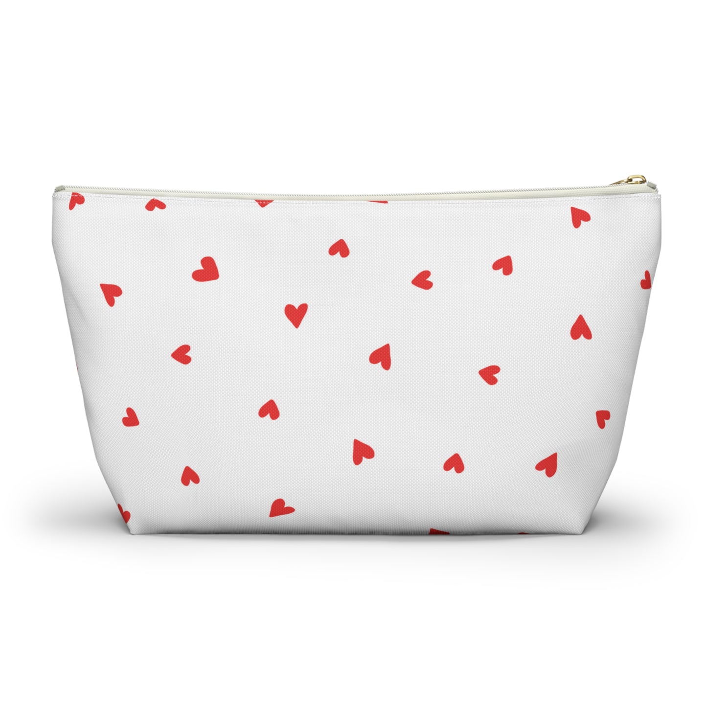 Heart Print Cosmetic Pouch | Zipper Makeup Bag