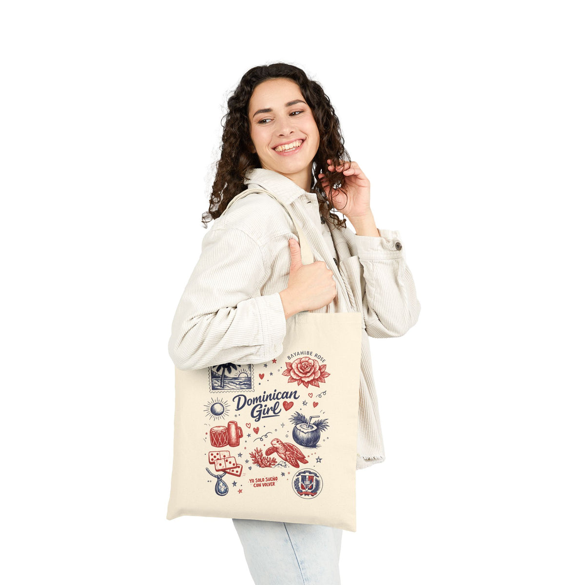 Dominican Girl Tote Bag – Dominican Republic Heritage Canvas Tote
