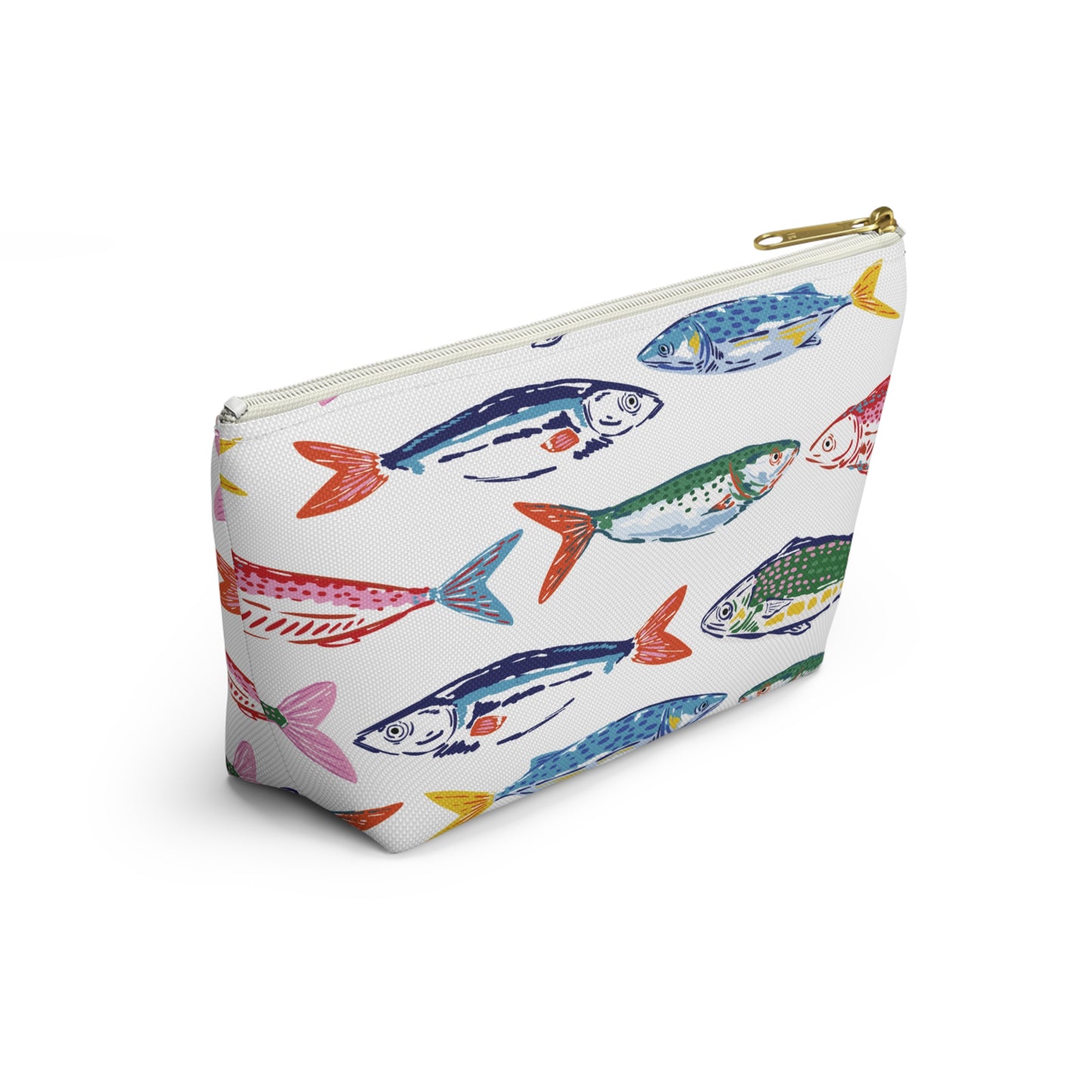 Fish Pattern Cosmetic Pouch | Zipper Makeup Bag