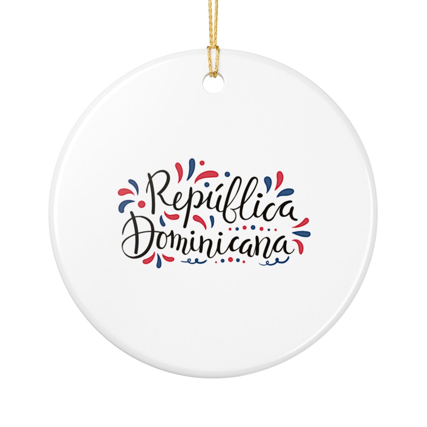 La Vega Dominican Republic Illustration Ornament | Ceramic Round Holiday Decoration