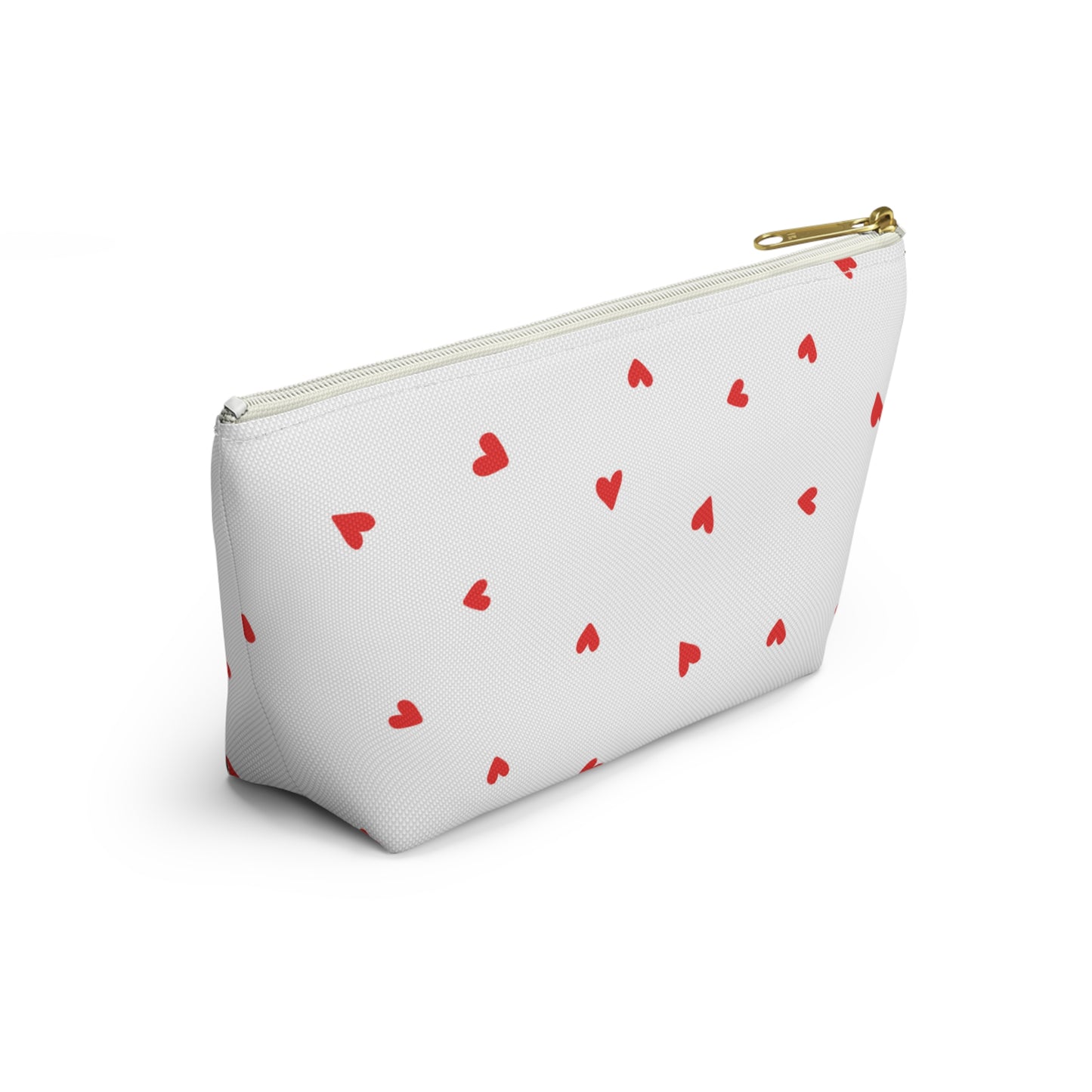 Heart Print Cosmetic Pouch | Zipper Makeup Bag
