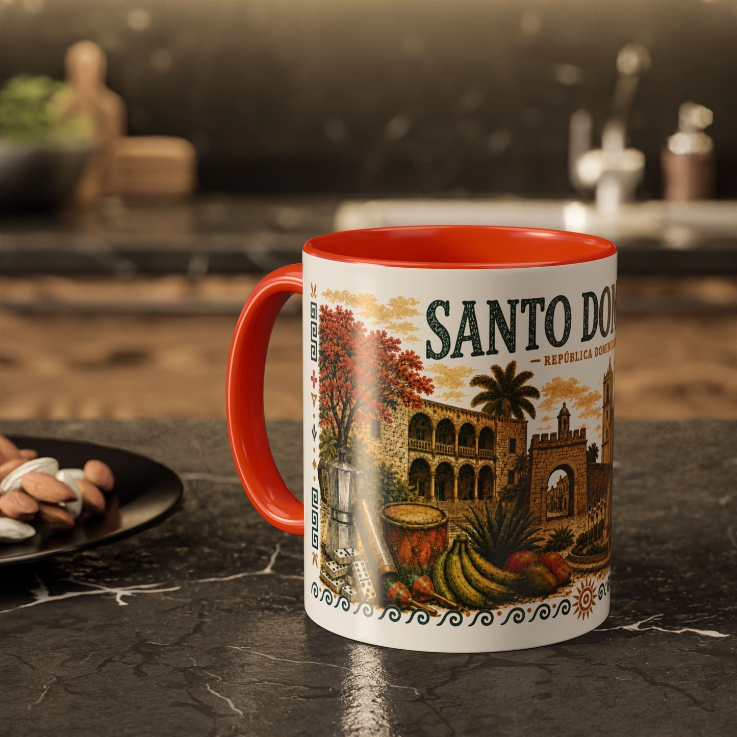Santo Domingo Dominican Republic Mug | Illustration Ceramic Coffee Mug | Dominican Souvenir Gift
