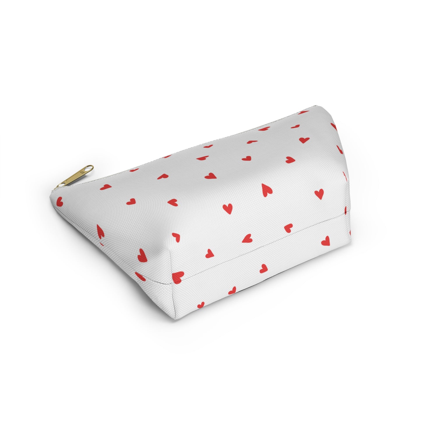 Heart Print Cosmetic Pouch | Zipper Makeup Bag