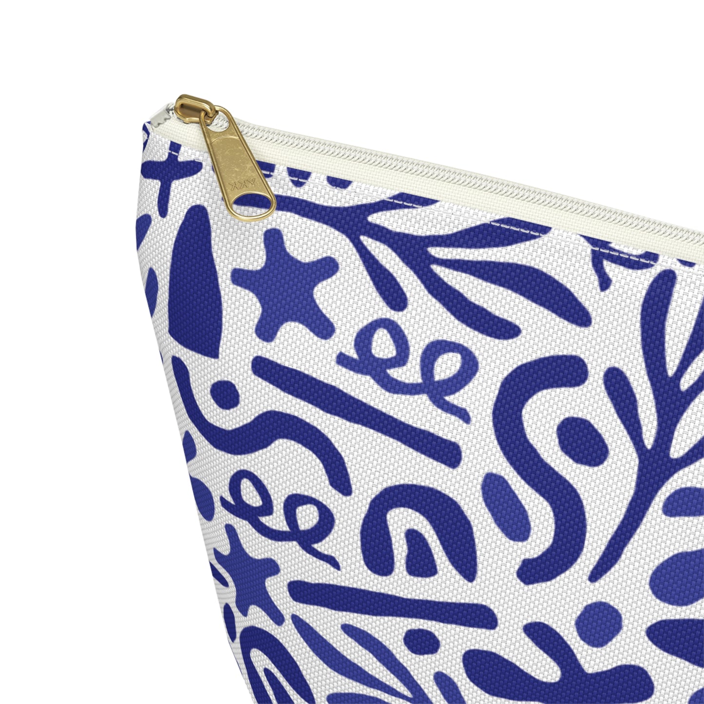 Blue Doodle Cosmetic Pouch | Zipper Makeup Bag