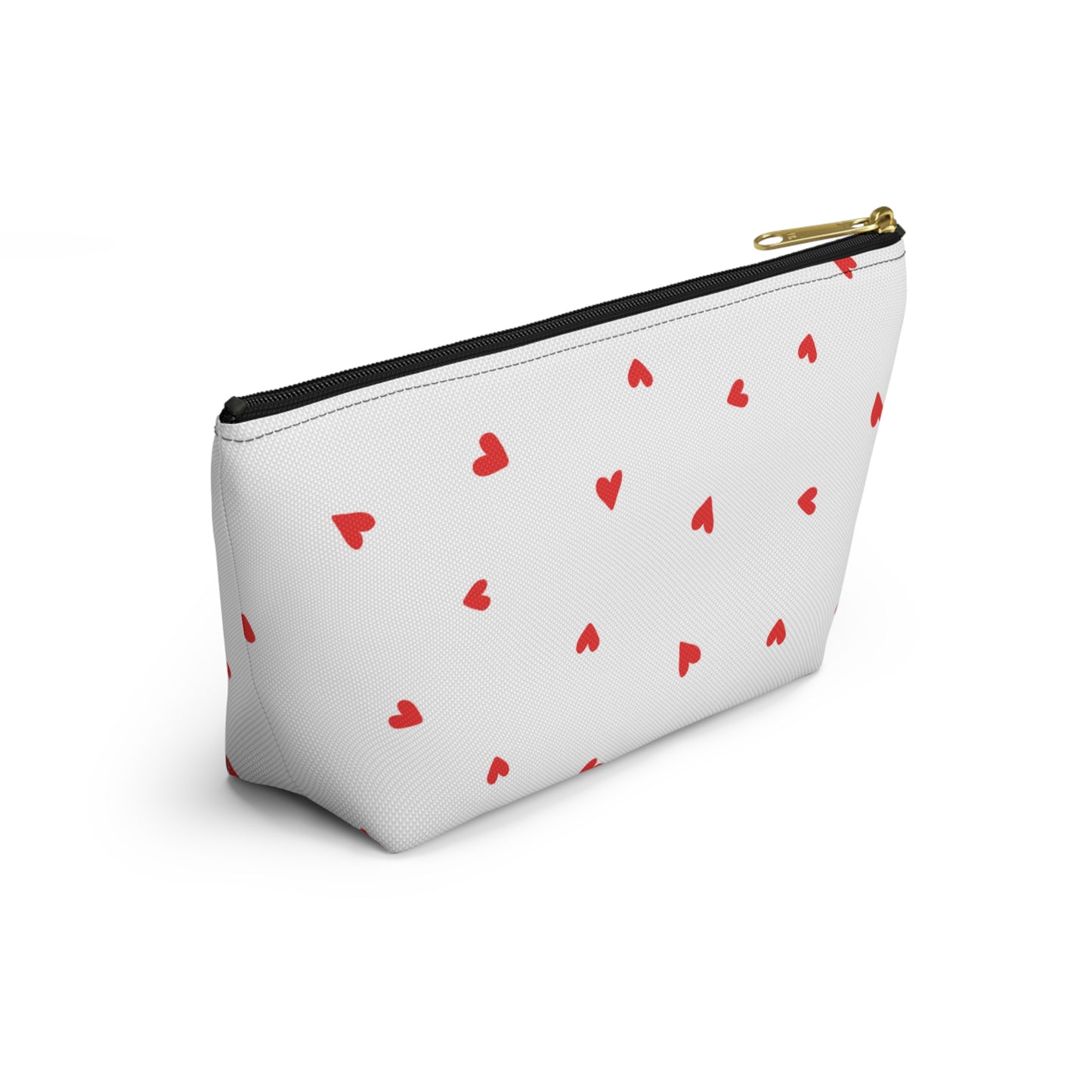 Heart Print Cosmetic Pouch | Zipper Makeup Bag