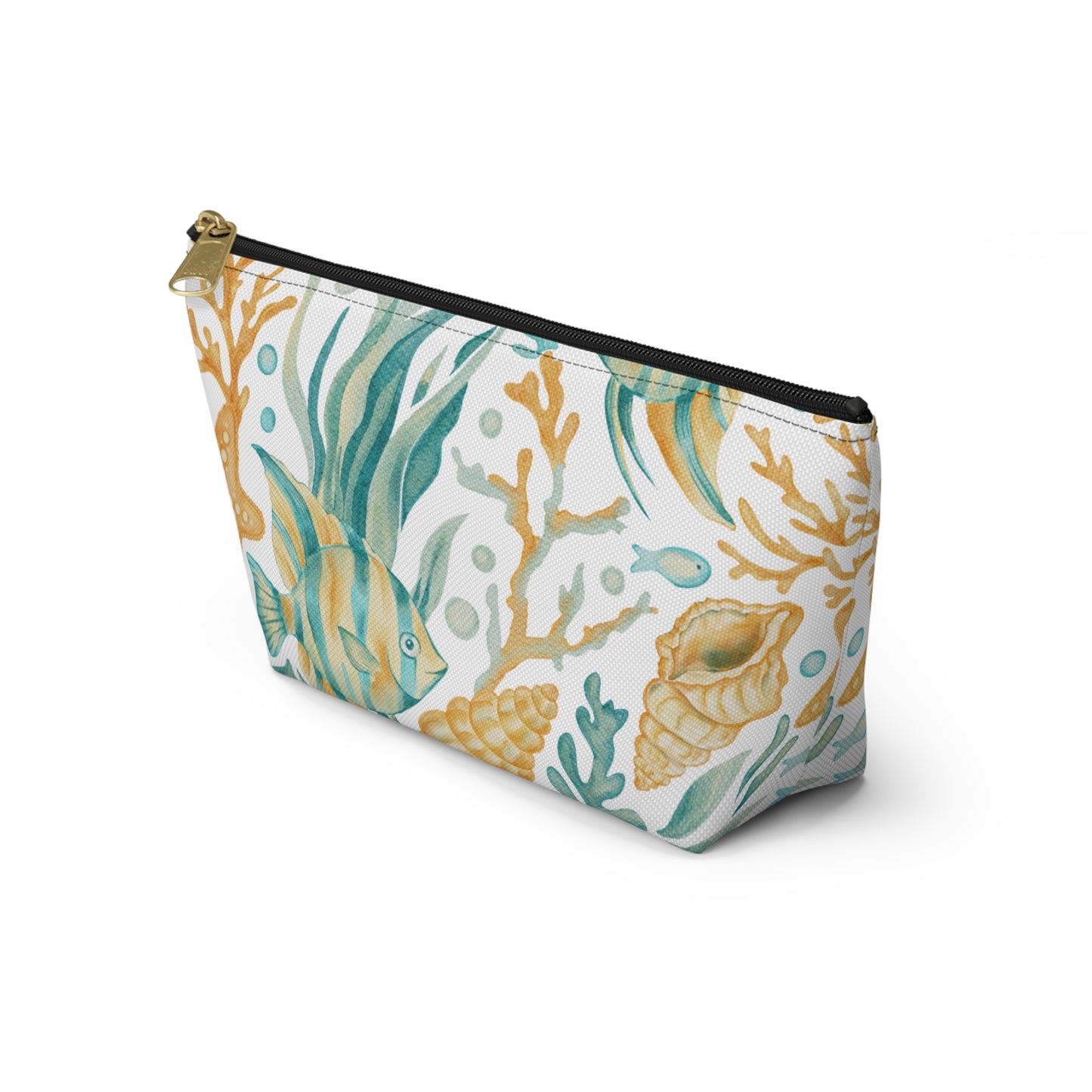 Coastal Coral Reef Cosmetic Pouch | Zipper Makeup Bag