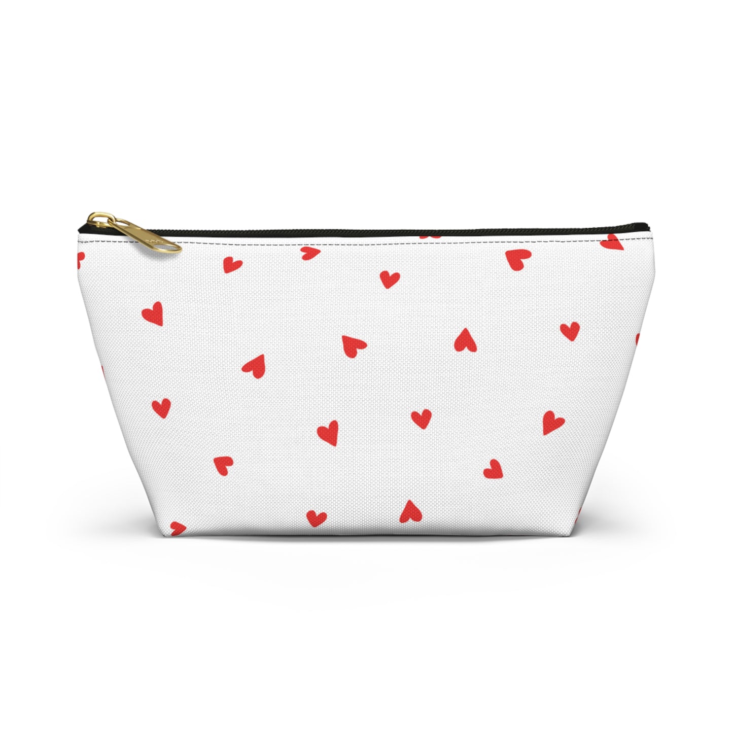Heart Print Cosmetic Pouch | Zipper Makeup Bag