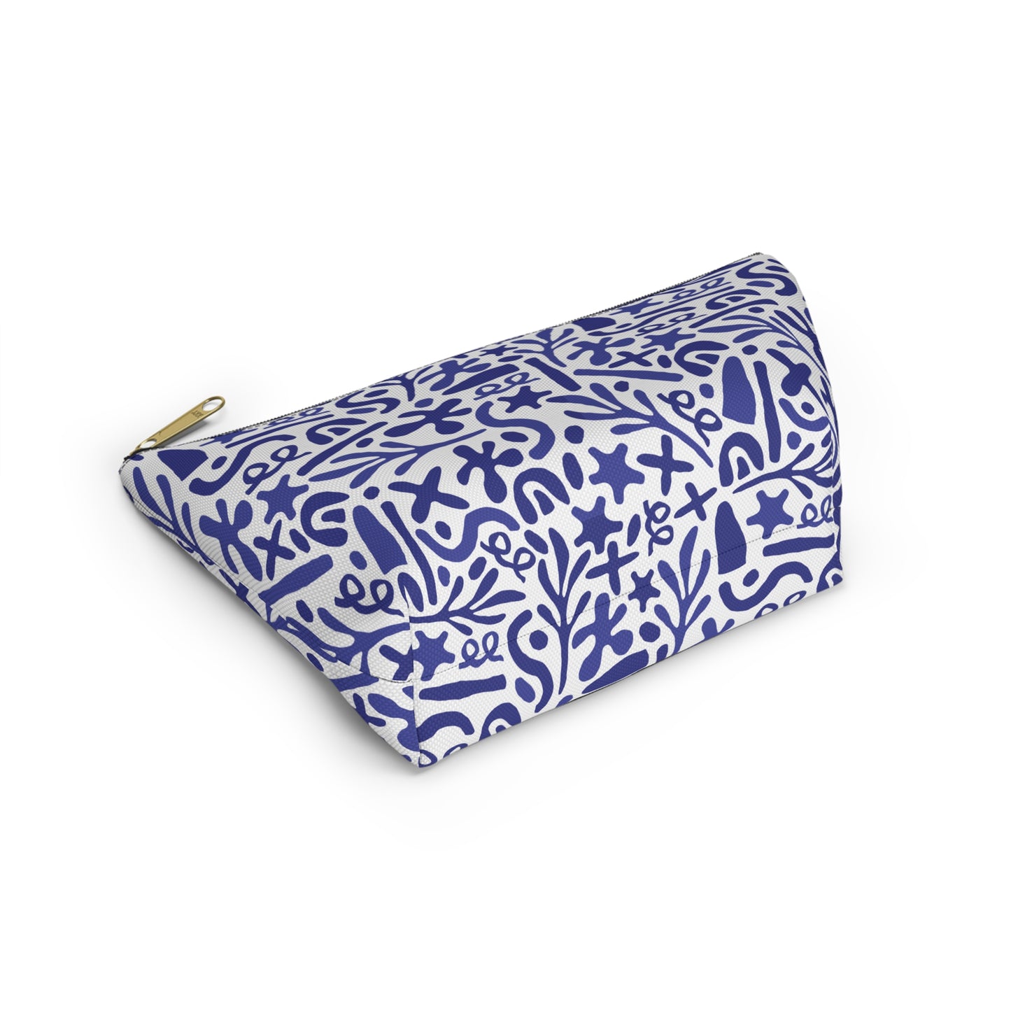 Blue Doodle Cosmetic Pouch | Zipper Makeup Bag