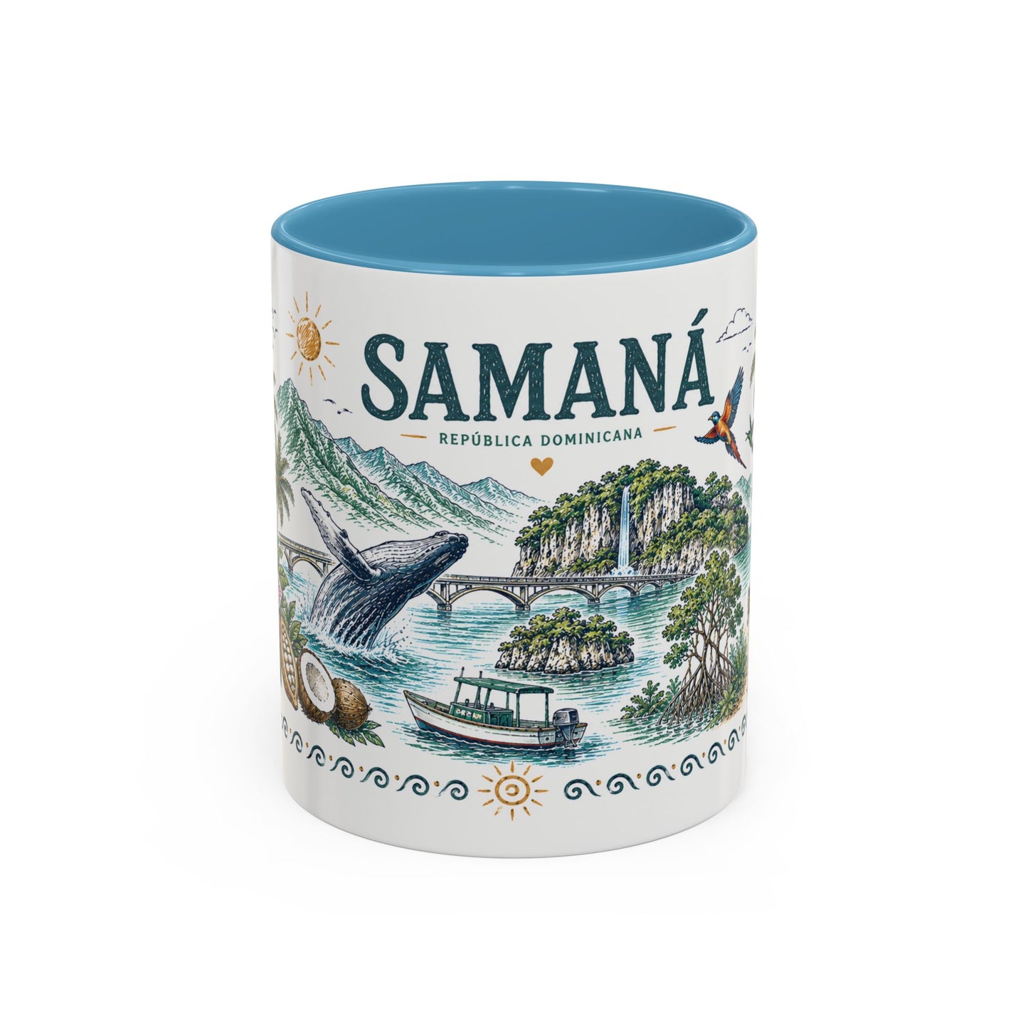 Samana Dominican Republic Coffee Mug — Illustrated Island Travel Souvenir (11/15oz)