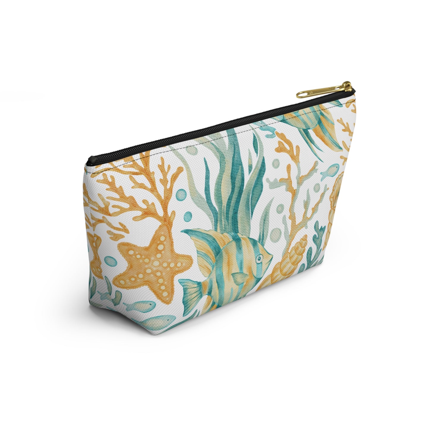Coastal Coral Reef Cosmetic Pouch | Zipper Makeup Bag
