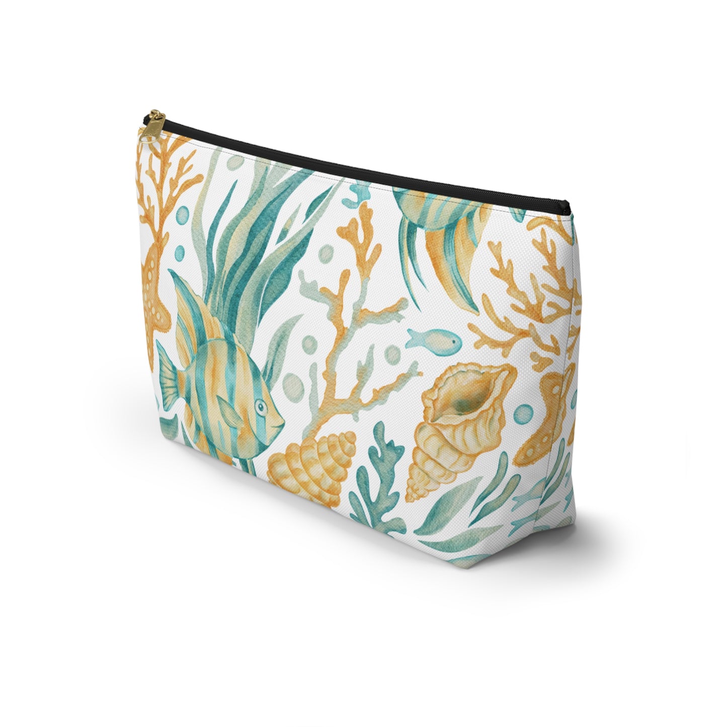Coastal Coral Reef Cosmetic Pouch | Zipper Makeup Bag