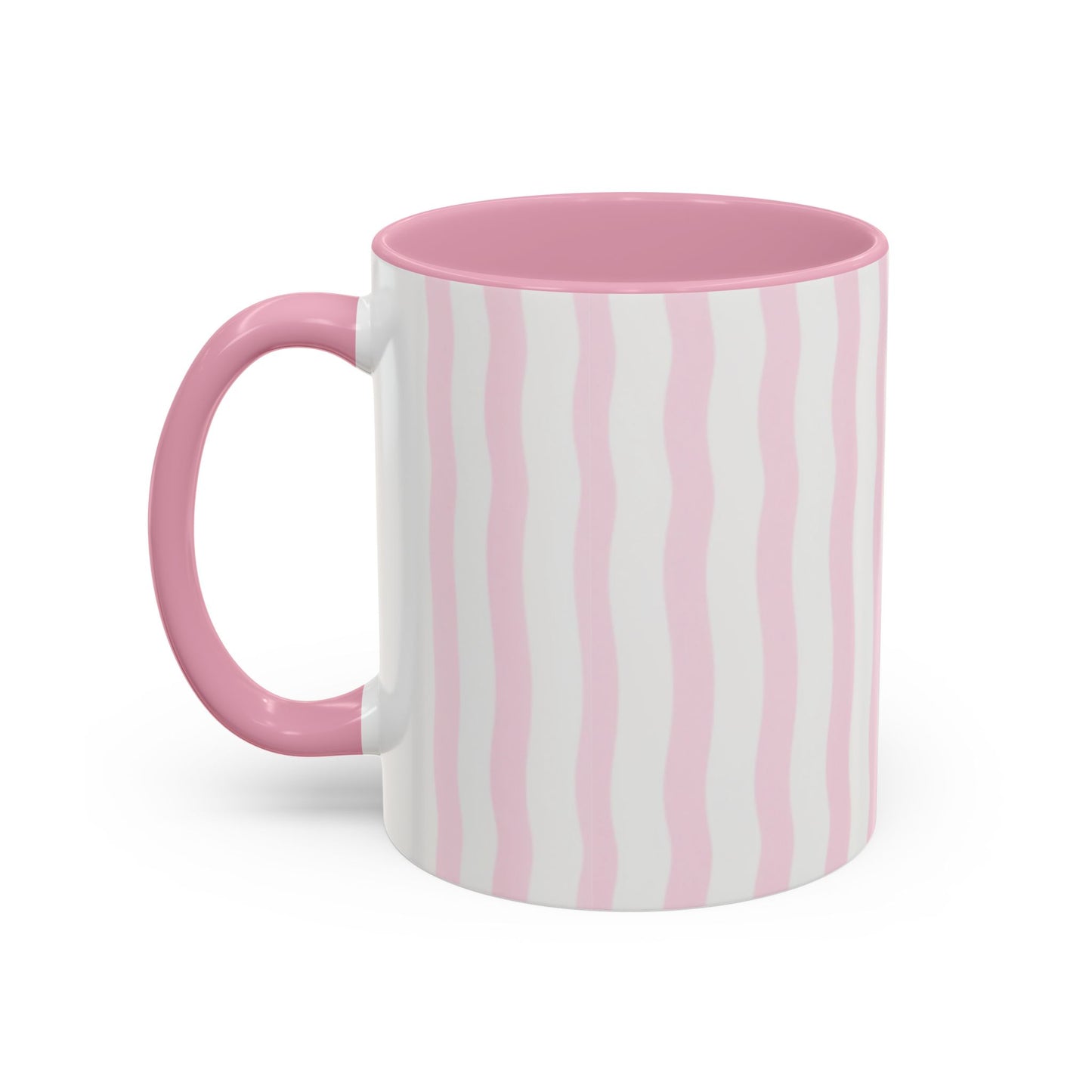 Dominicana Cherry Pink Striped Ceramic Coffee Mug | Cute Latina-Inspired Accent Mug