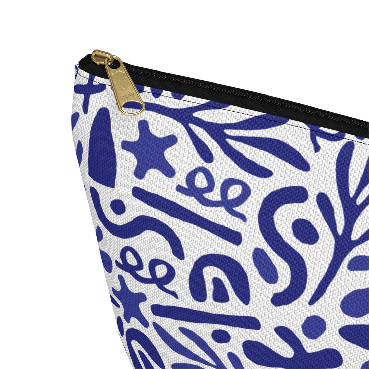 Blue Doodle Cosmetic Pouch | Zipper Makeup Bag