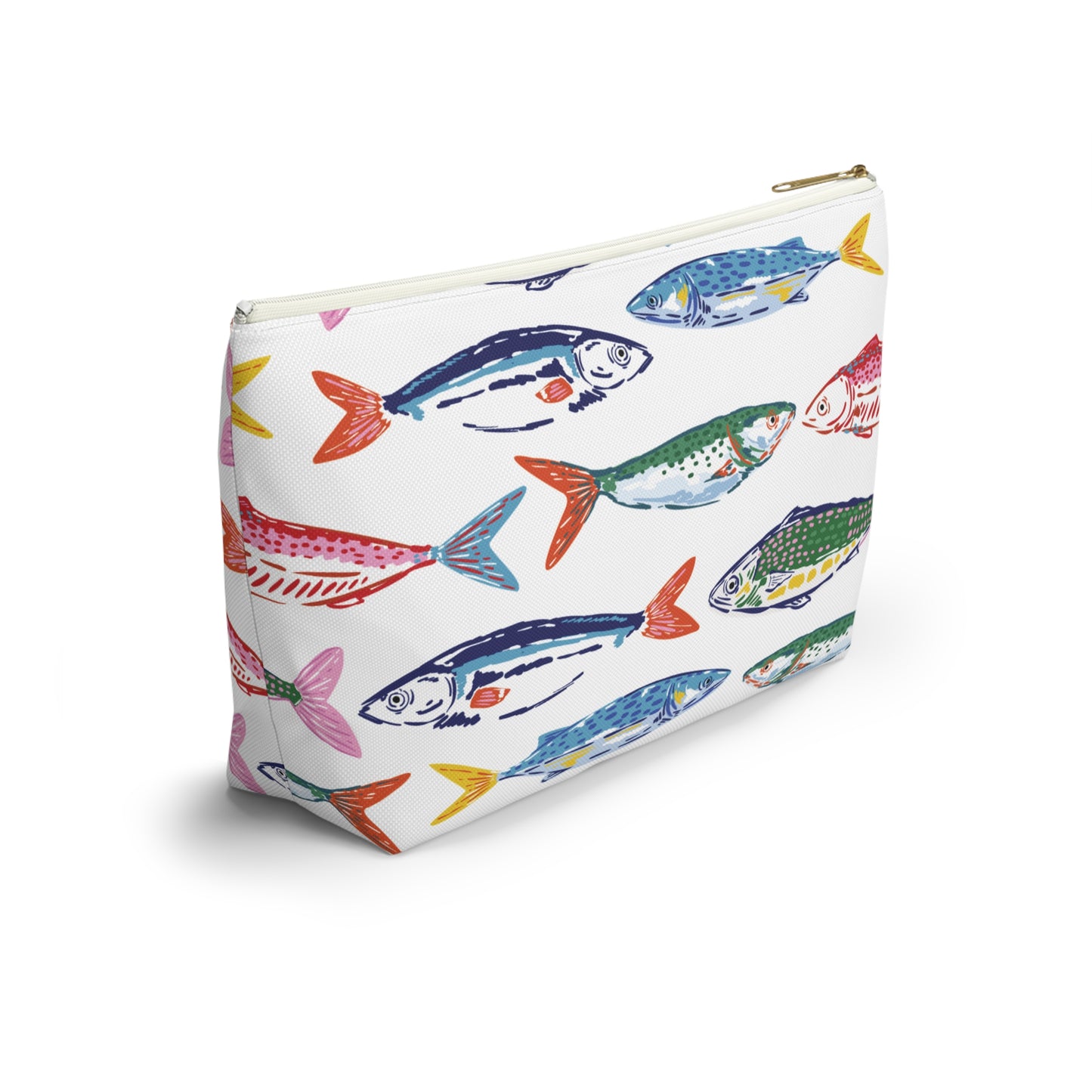 Fish Pattern Cosmetic Pouch | Zipper Makeup Bag