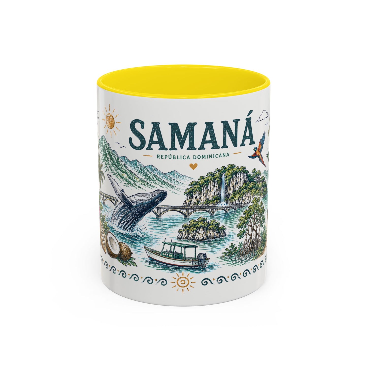 Samana Dominican Republic Coffee Mug — Illustrated Island Travel Souvenir (11/15oz)