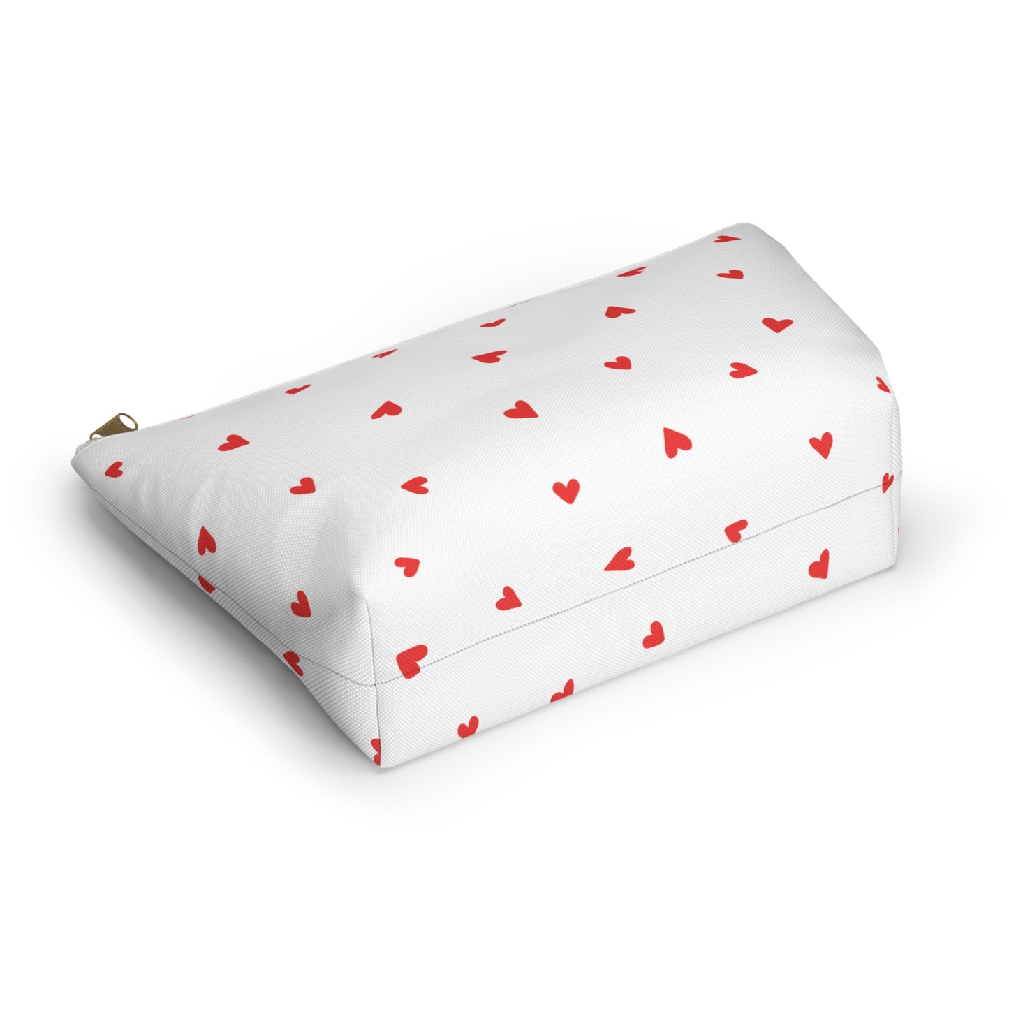 Heart Print Cosmetic Pouch | Zipper Makeup Bag
