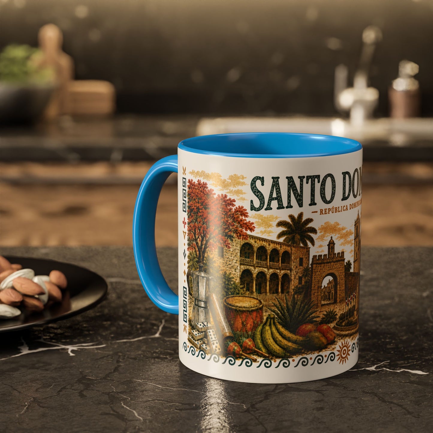 Santo Domingo Dominican Republic Mug | Illustration Ceramic Coffee Mug | Dominican Souvenir Gift