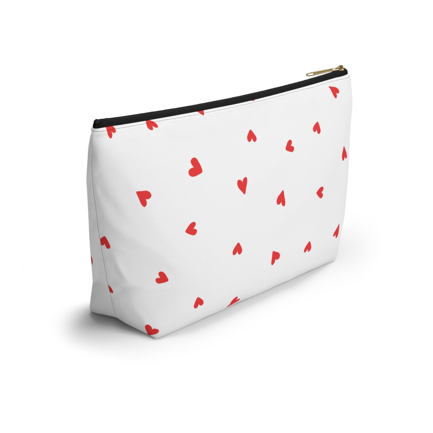 Heart Print Cosmetic Pouch | Zipper Makeup Bag
