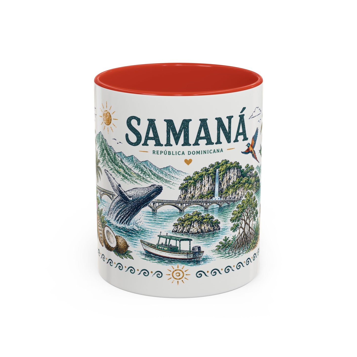 Samana Dominican Republic Coffee Mug — Illustrated Island Travel Souvenir (11/15oz)