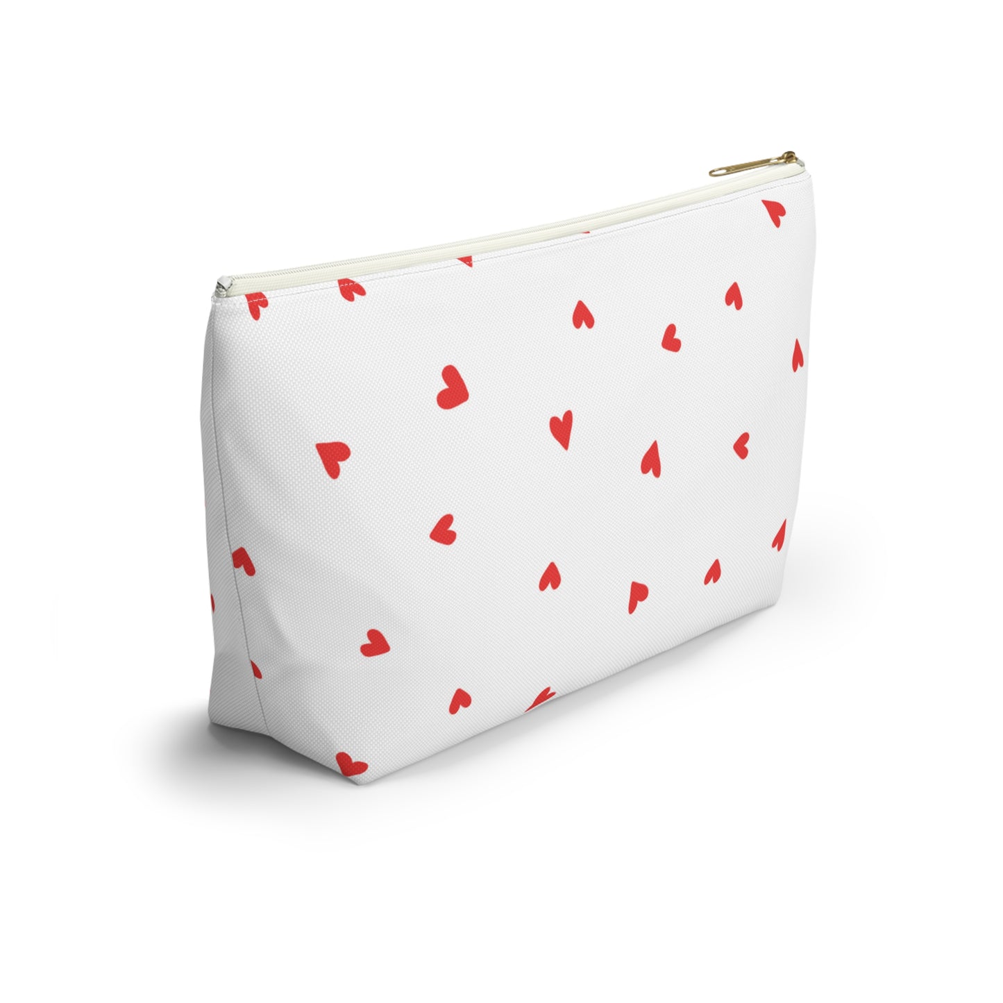 Heart Print Cosmetic Pouch | Zipper Makeup Bag