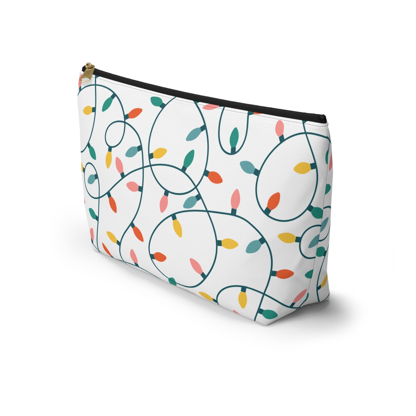 Holiday Lights Cosmetic Pouch | Zipper Makeup Bag