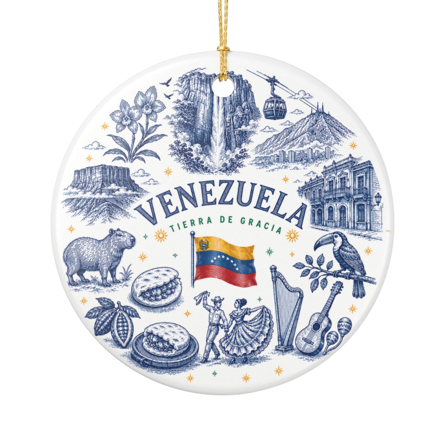 Venezuela Illustration Ceramic Ornament