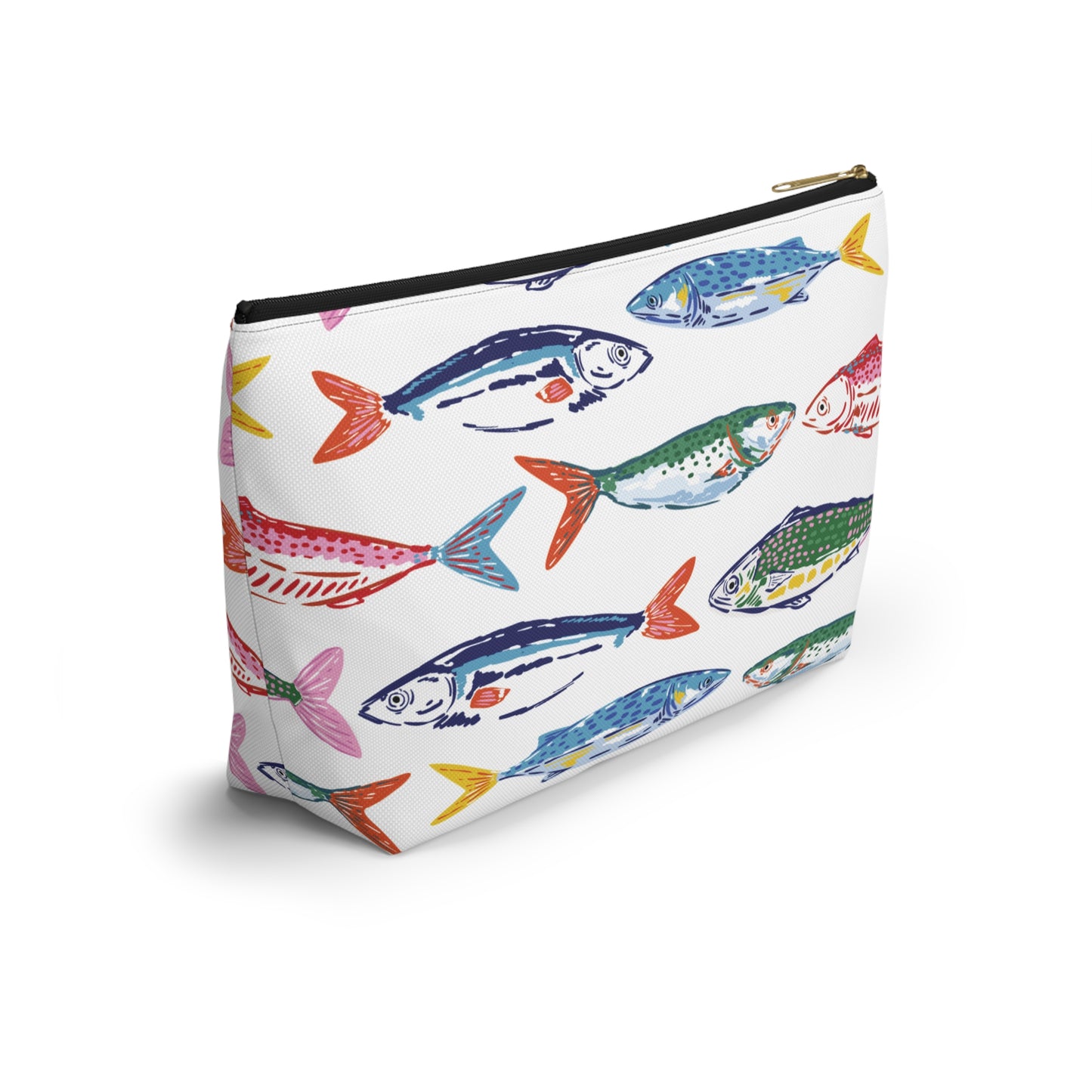 Fish Pattern Cosmetic Pouch | Zipper Makeup Bag