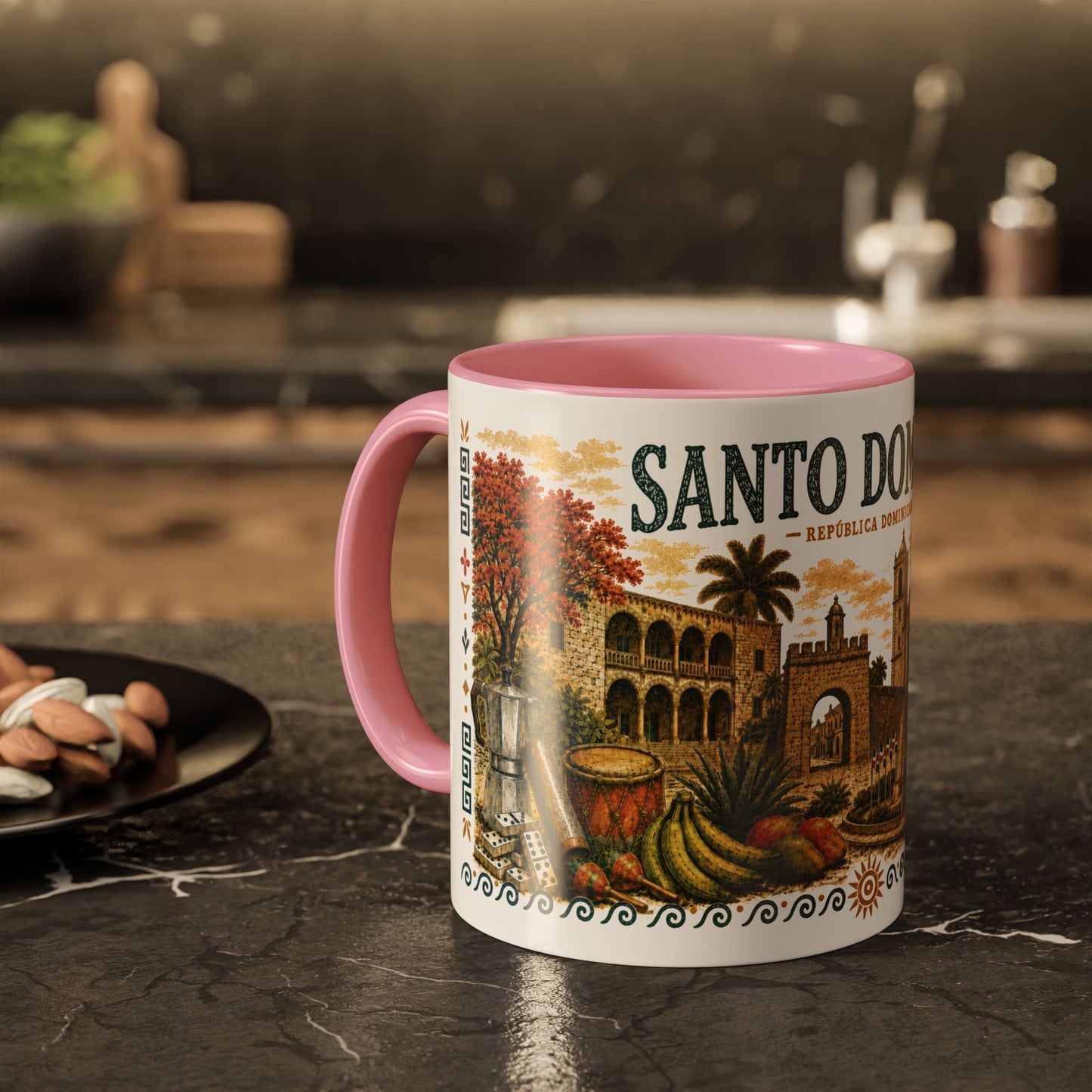 Santo Domingo Dominican Republic Mug | Illustration Ceramic Coffee Mug | Dominican Souvenir Gift