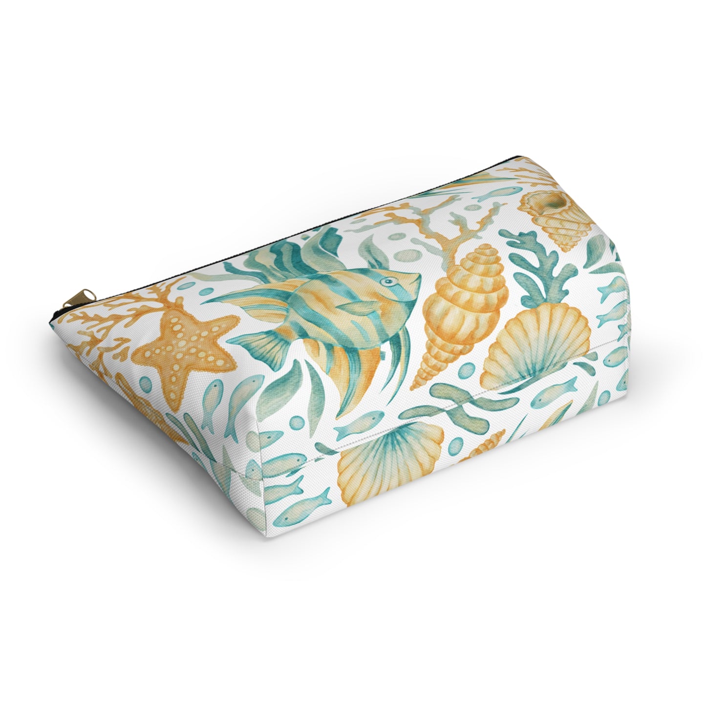 Coastal Coral Reef Cosmetic Pouch | Zipper Makeup Bag