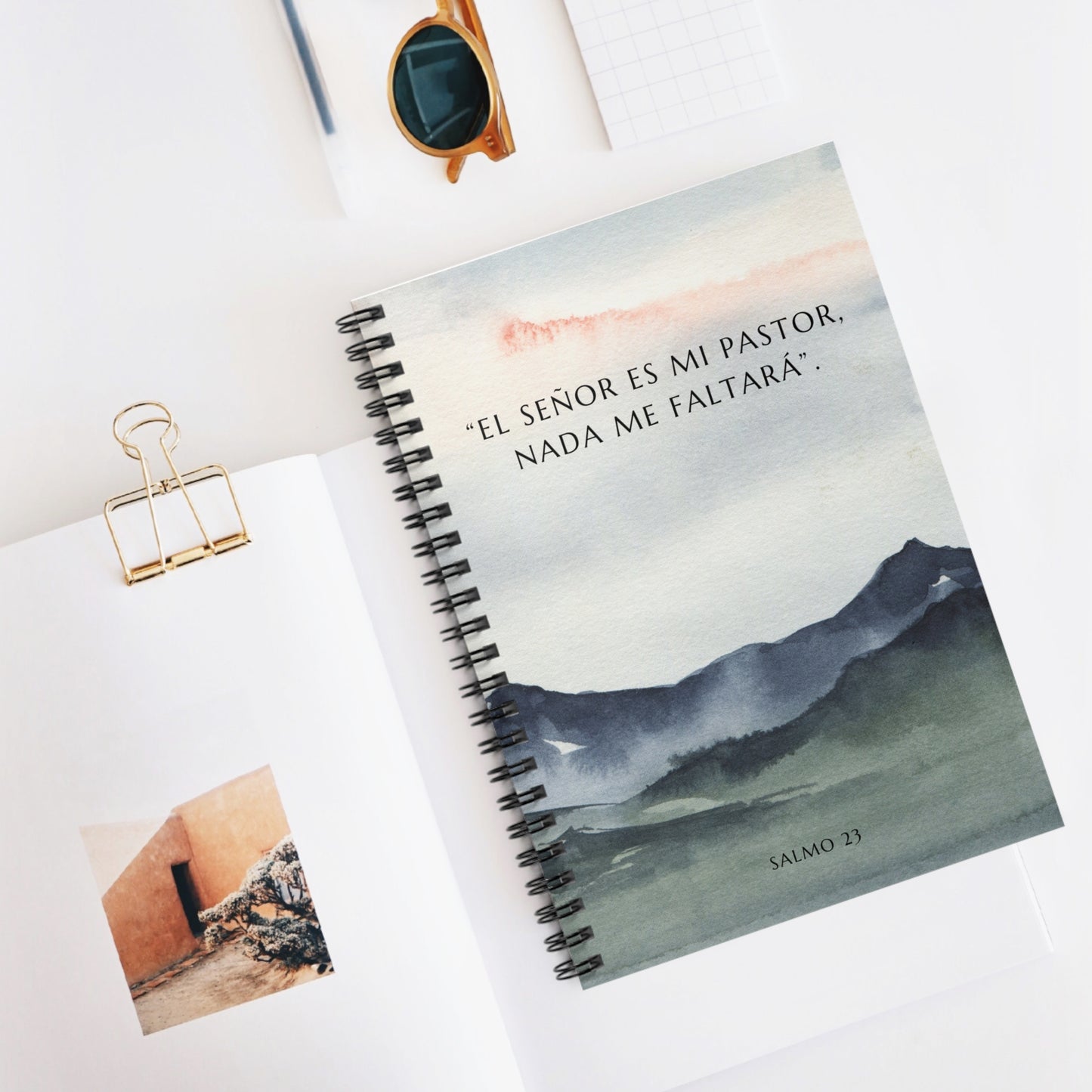 Christian Prayer Journal in Spanish | Salmo 23 Notebook | “El Señor es Mi Pastor” Inspirational Spiral Notebook