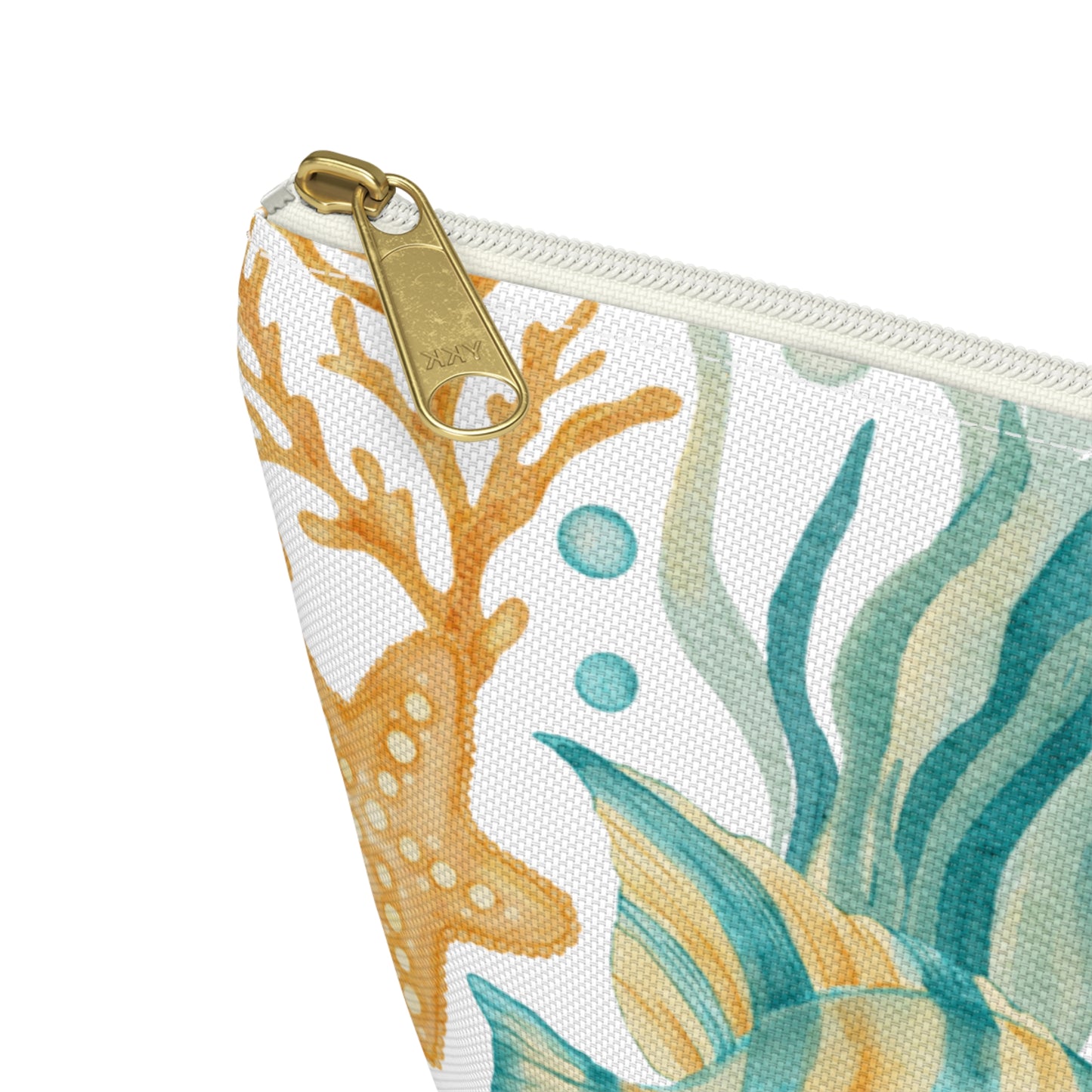 Coastal Coral Reef Cosmetic Pouch | Zipper Makeup Bag
